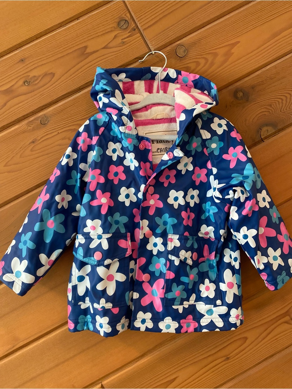 Hatley Navy Floral Hooded Raincoat